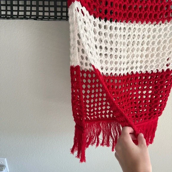 Farm Rio Red Striped Crochet Skirt - Picture 3 of 10